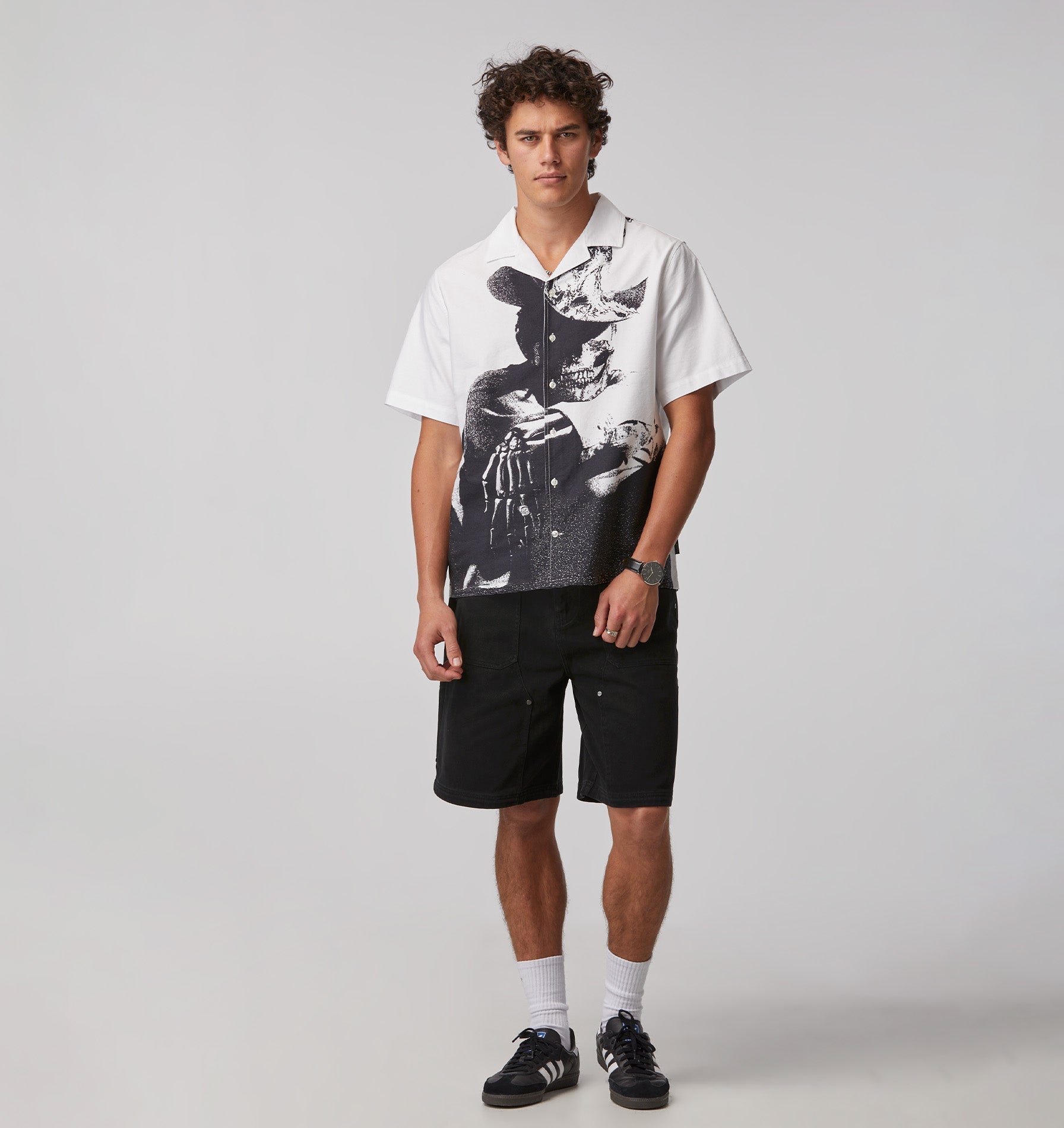 Identity Crisis Cuban Collar SS Shirt - White