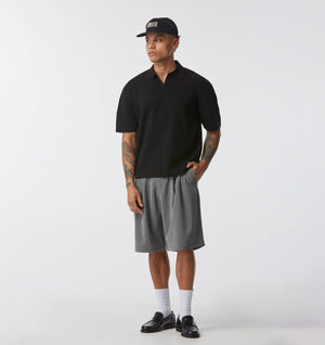 Alby Pleated Short - Grey Marle