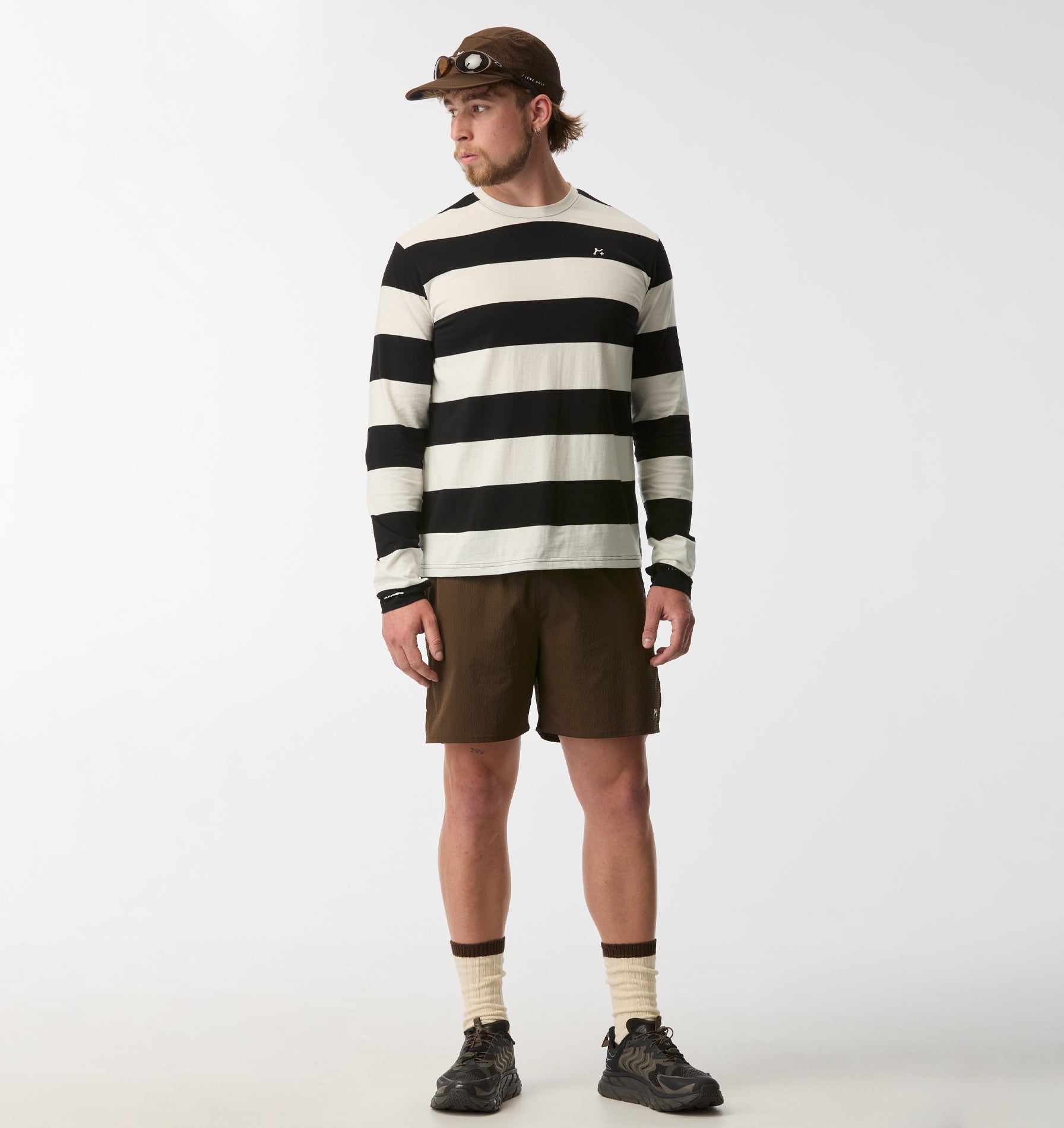 GR X ILU Stripe LS Tee - Black/White