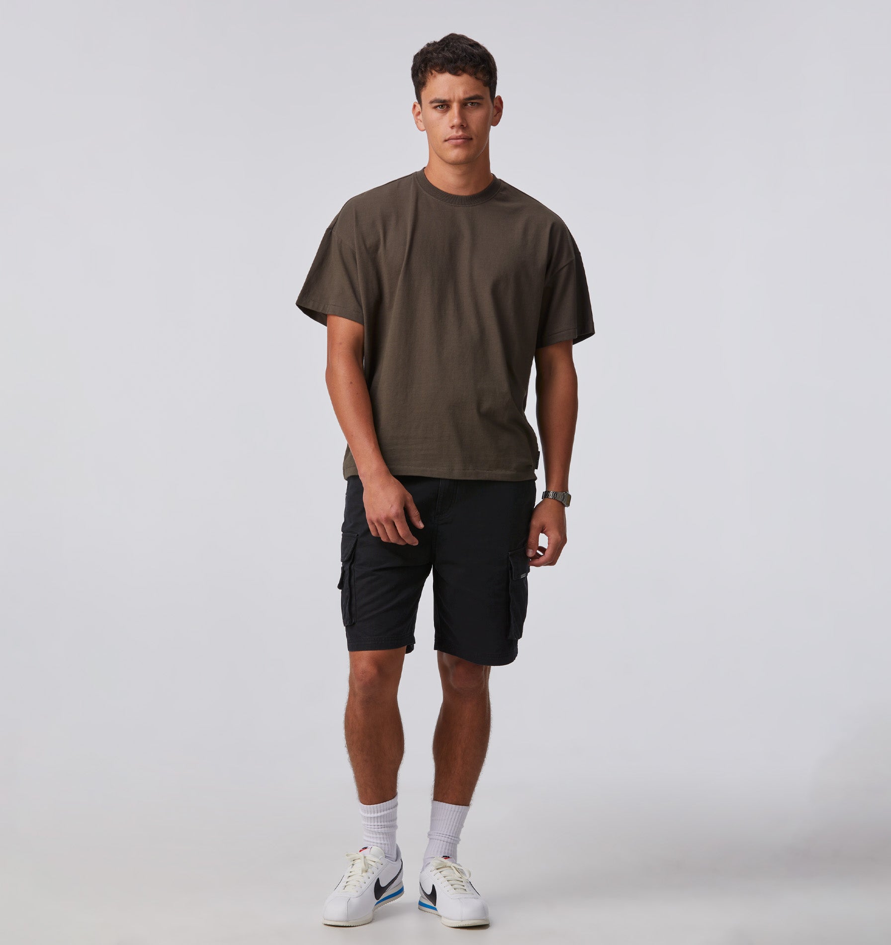 Lewi Crop Tee - Burnt Olive