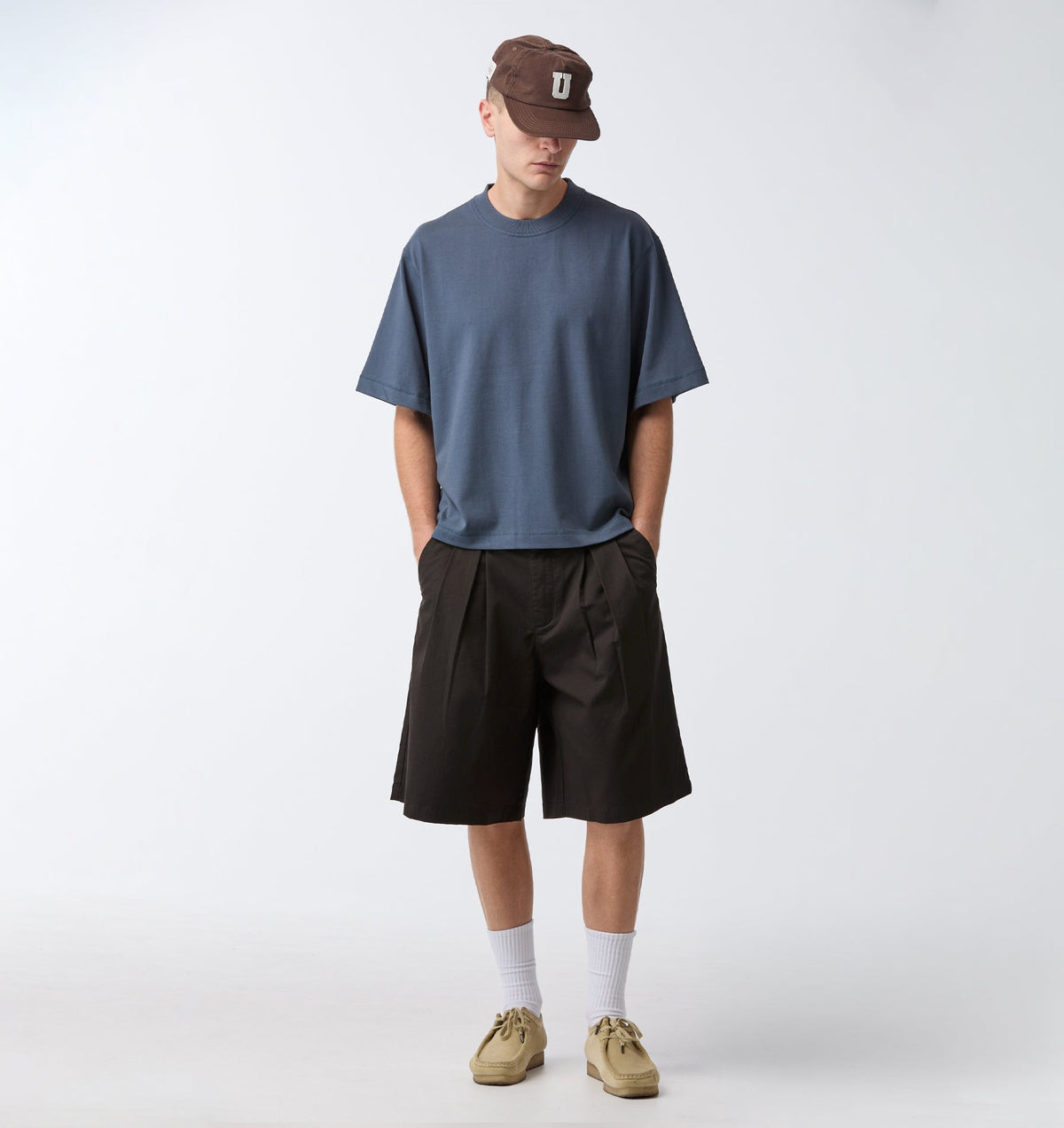 Crop Box Tee - Marine Blue