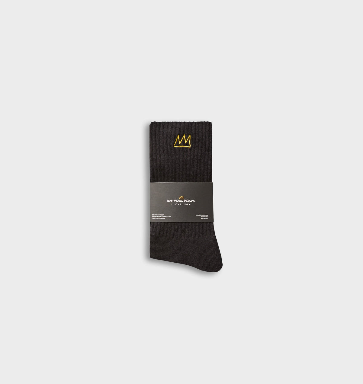 Basquiat Crown Basic Sock - Black