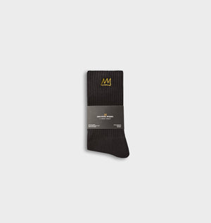 Basquiat Crown Basic Sock - Black