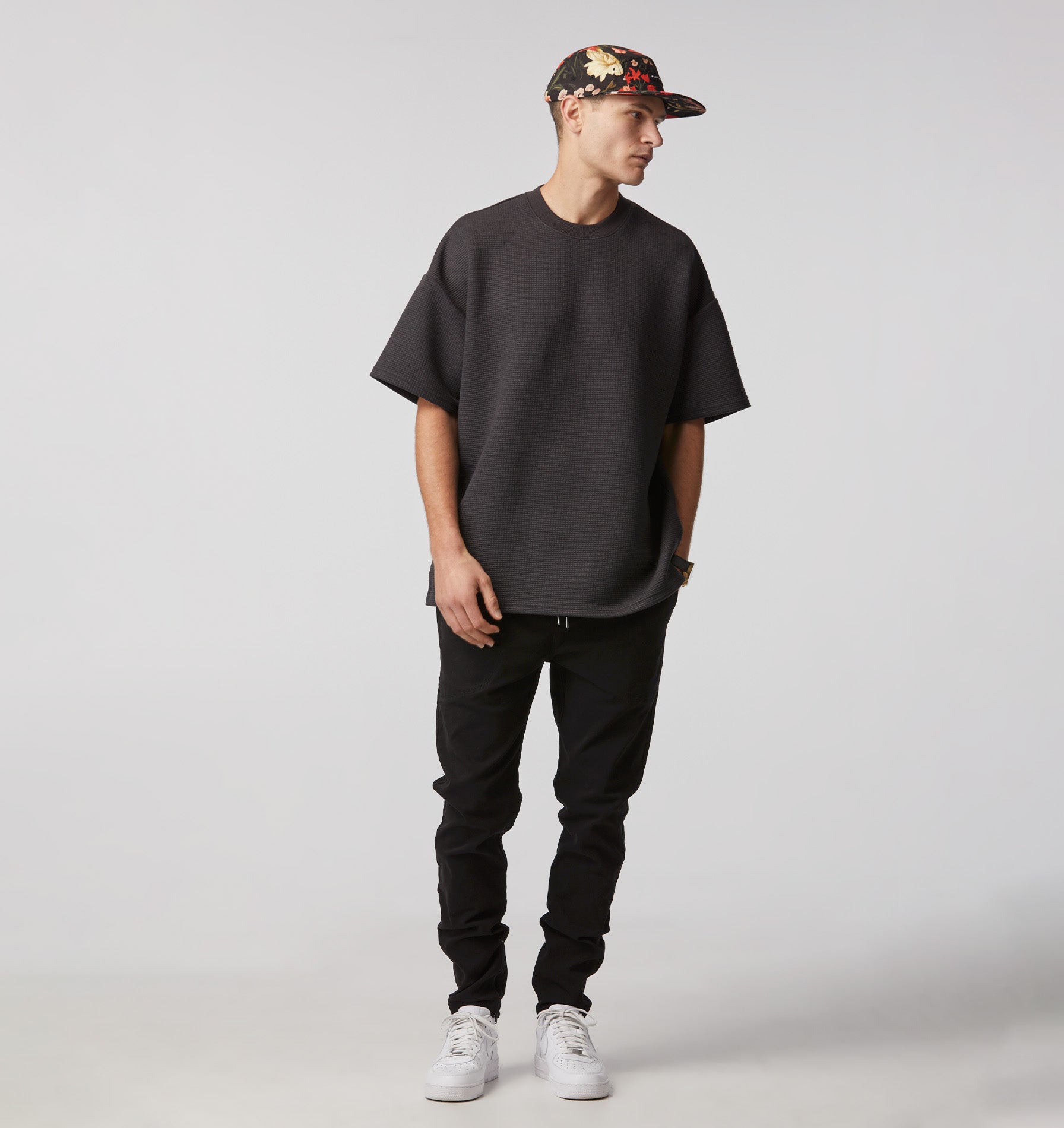 Textured Heavy Box Tee - Charcoal
