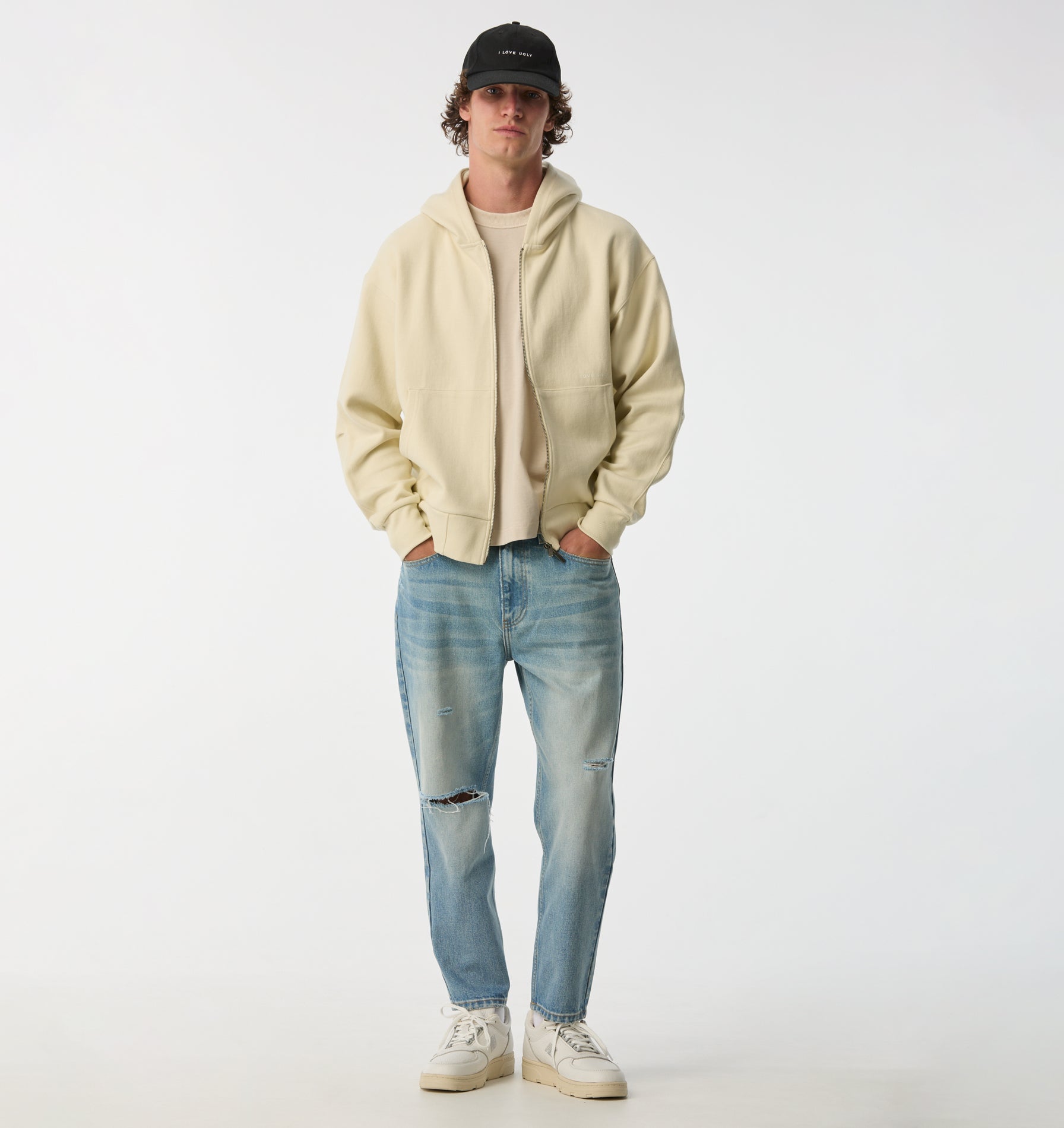 Distressed Cropped 90s Denim - Vintage Blue