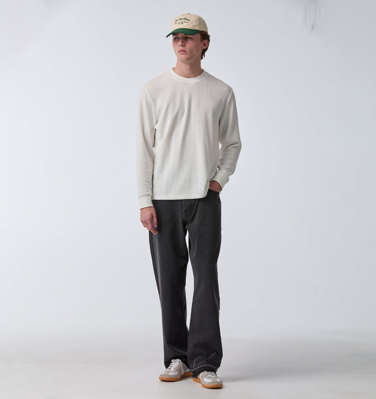 Raw Hem Edgar Wide Denim - Washed Black