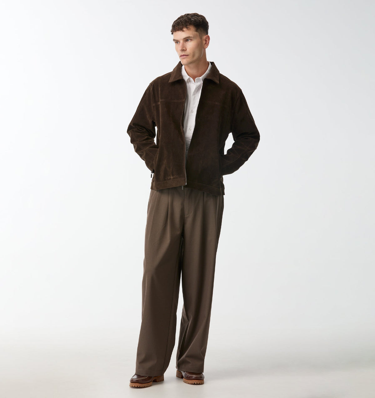 Albert Pleated Pant - Mushroom