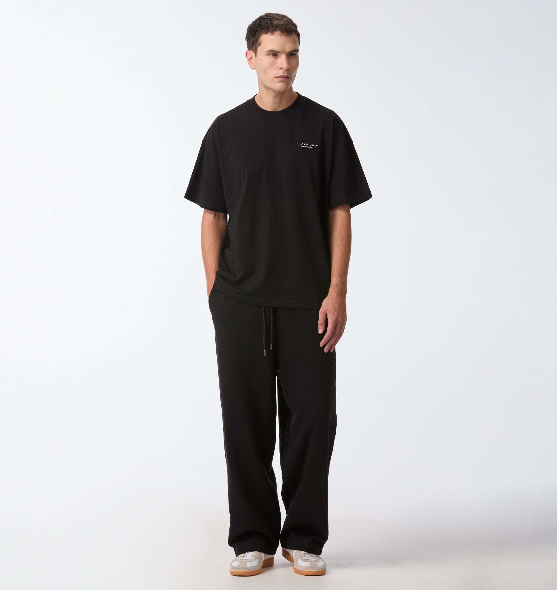 Wide Leg Track Pant - Black