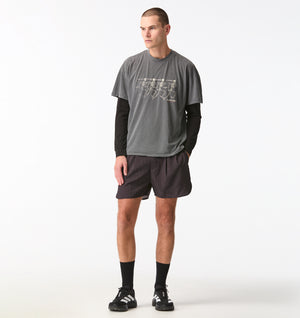 Active Pleat Front Short - Black Pinstripe