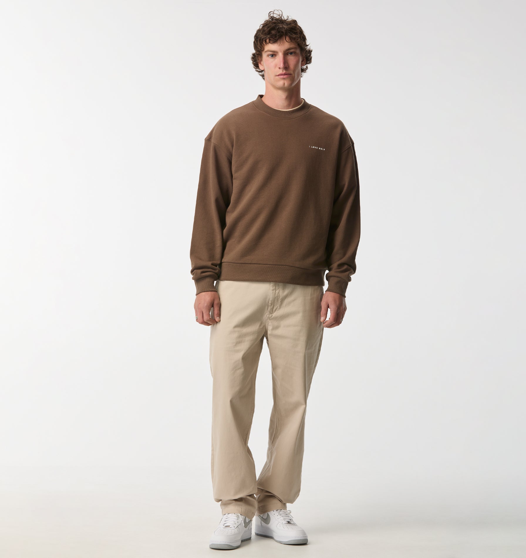 Oversized Crew - Fossil Brown