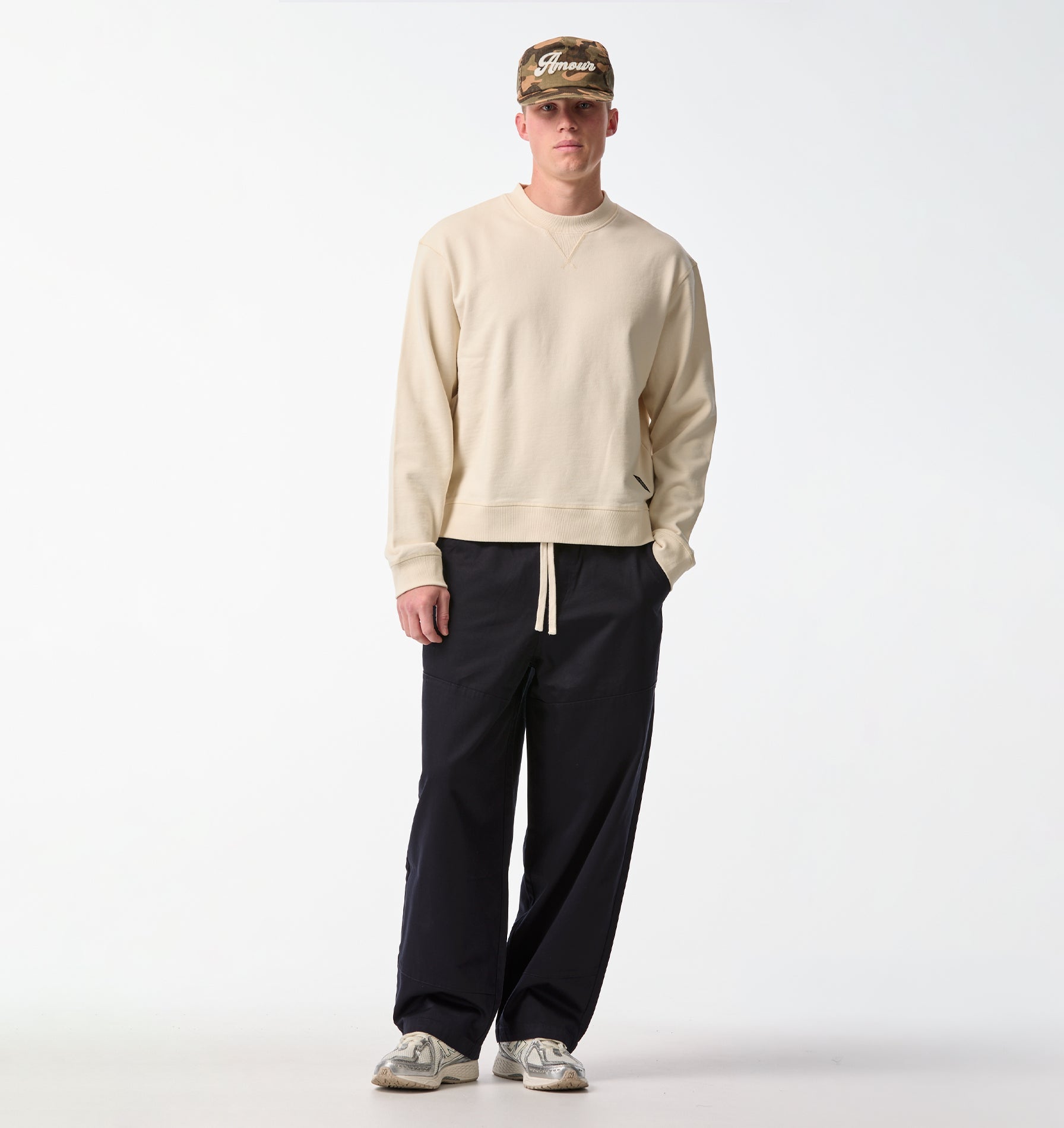 Crop Oversized Crew - Off White