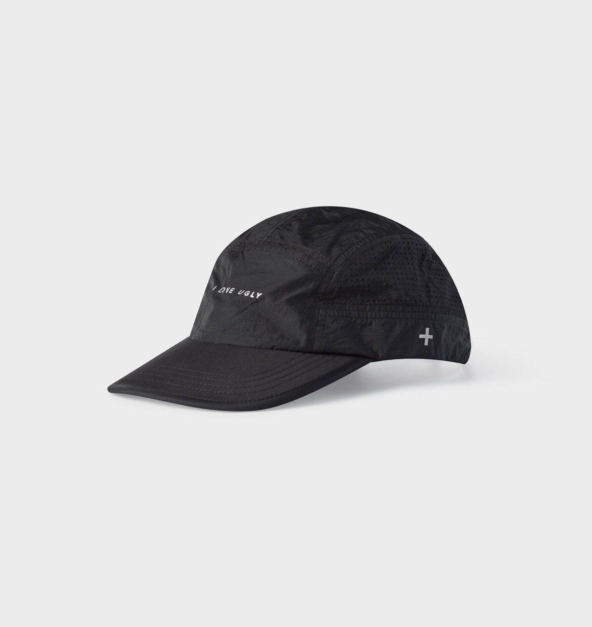 Active 5 Panel Cap - Black Crinkle
