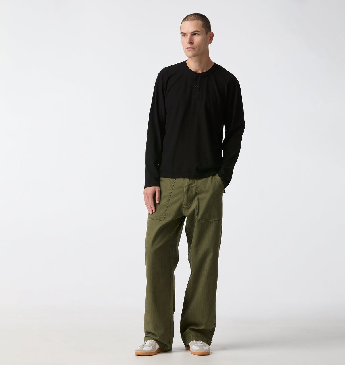 Henley L/S Tee - Black