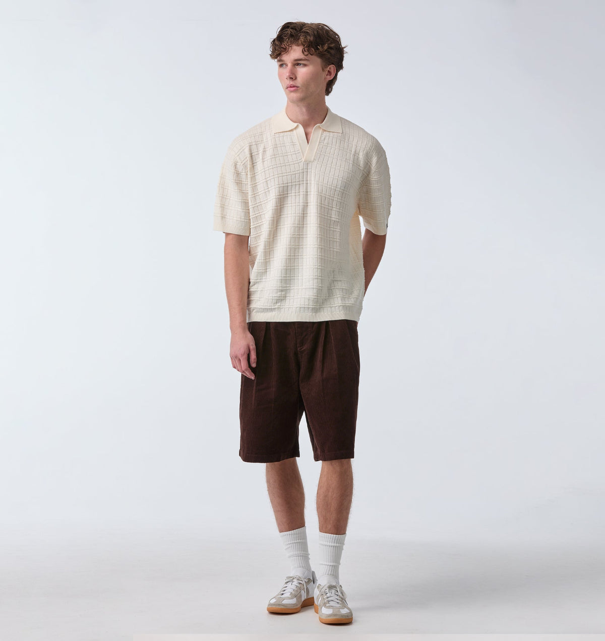 Wide Pleat Short - Espresso Cord