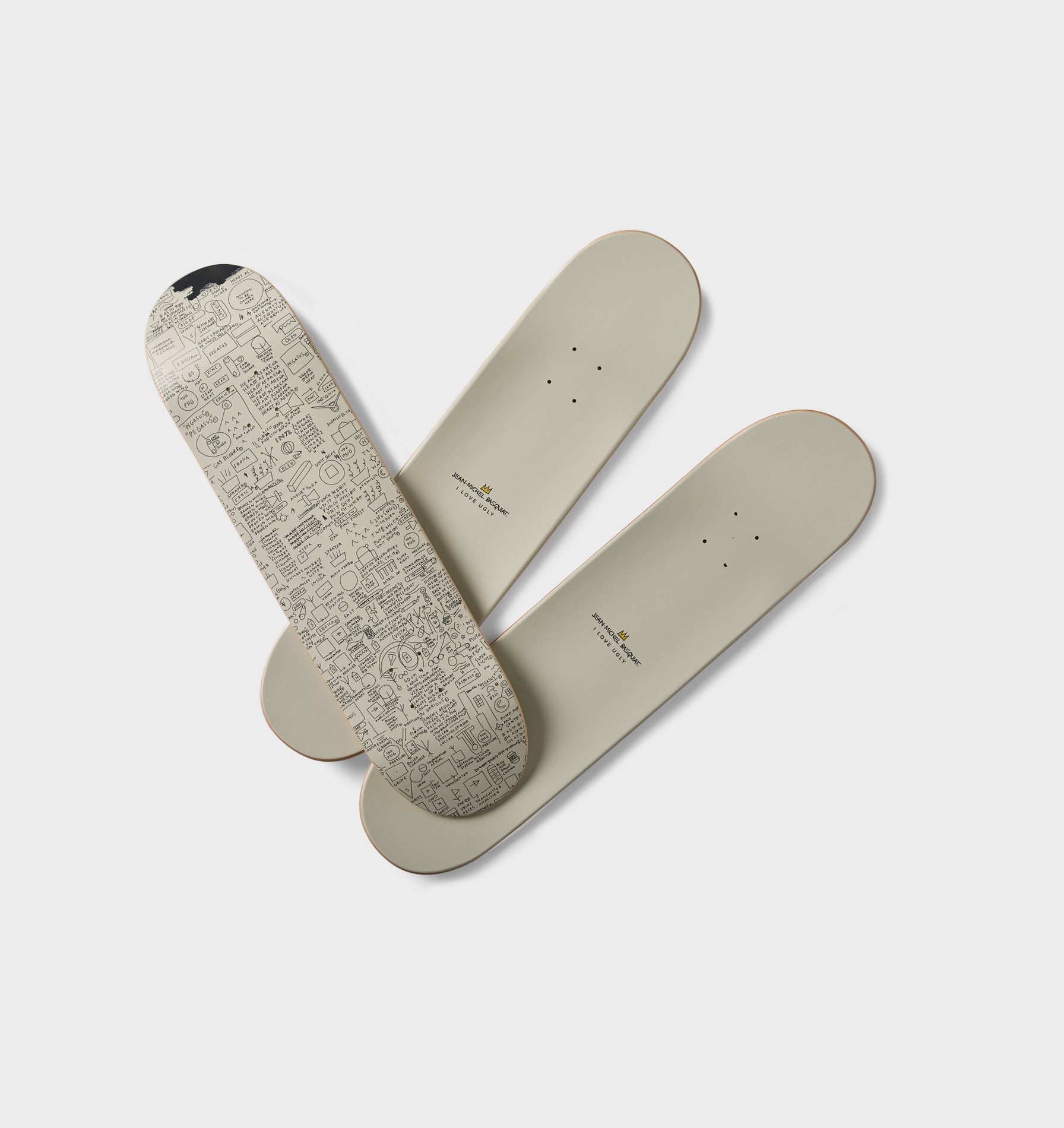 Basquiat Pegasus Skate Decks (3 pack) - White/Black