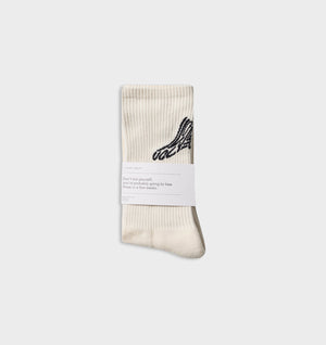 Quality Goods Basic Sock - Off White/Navy