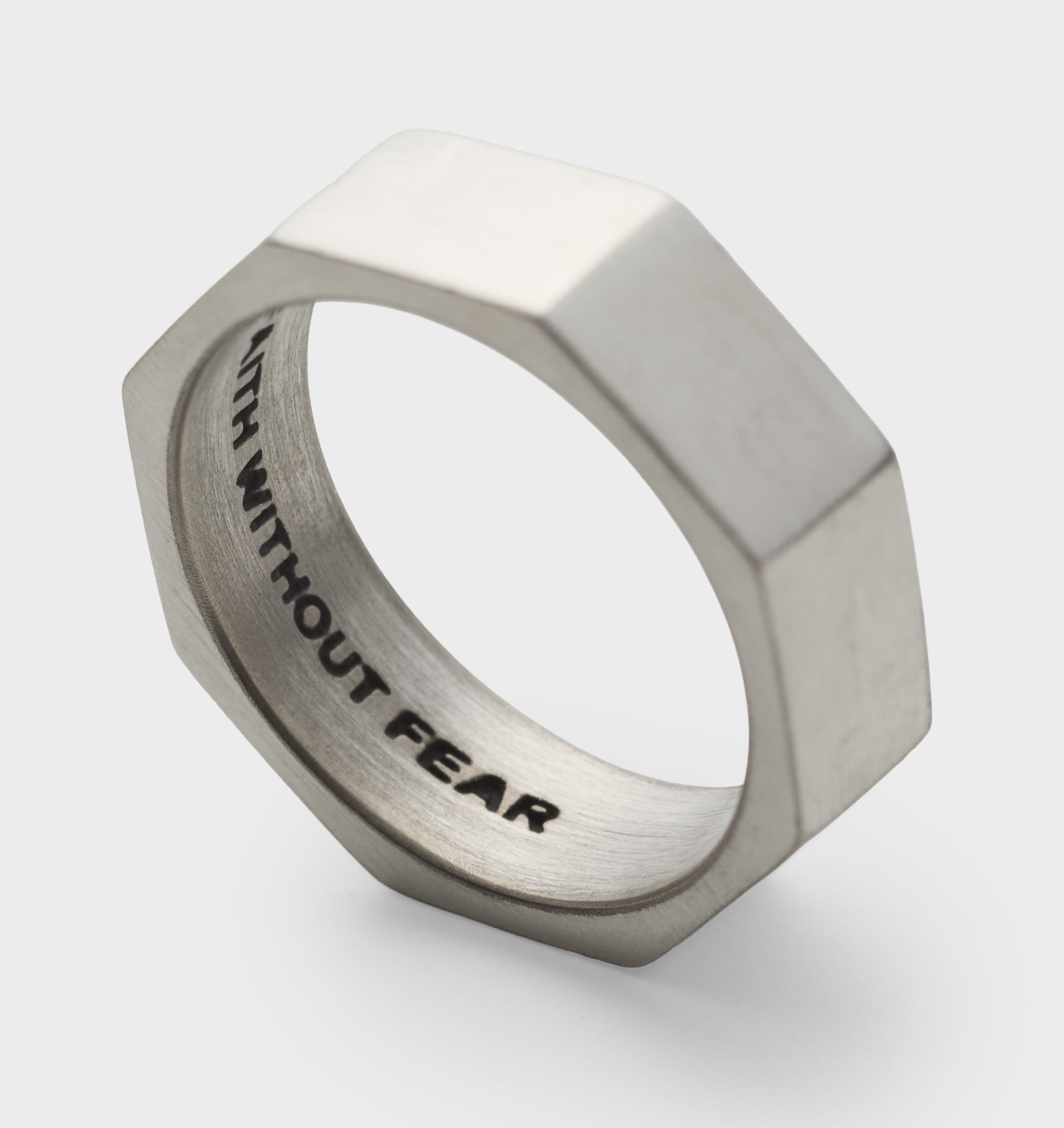 Nut Band Ring  - White Brass