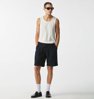 Quincy Pleated Short - Dark Navy