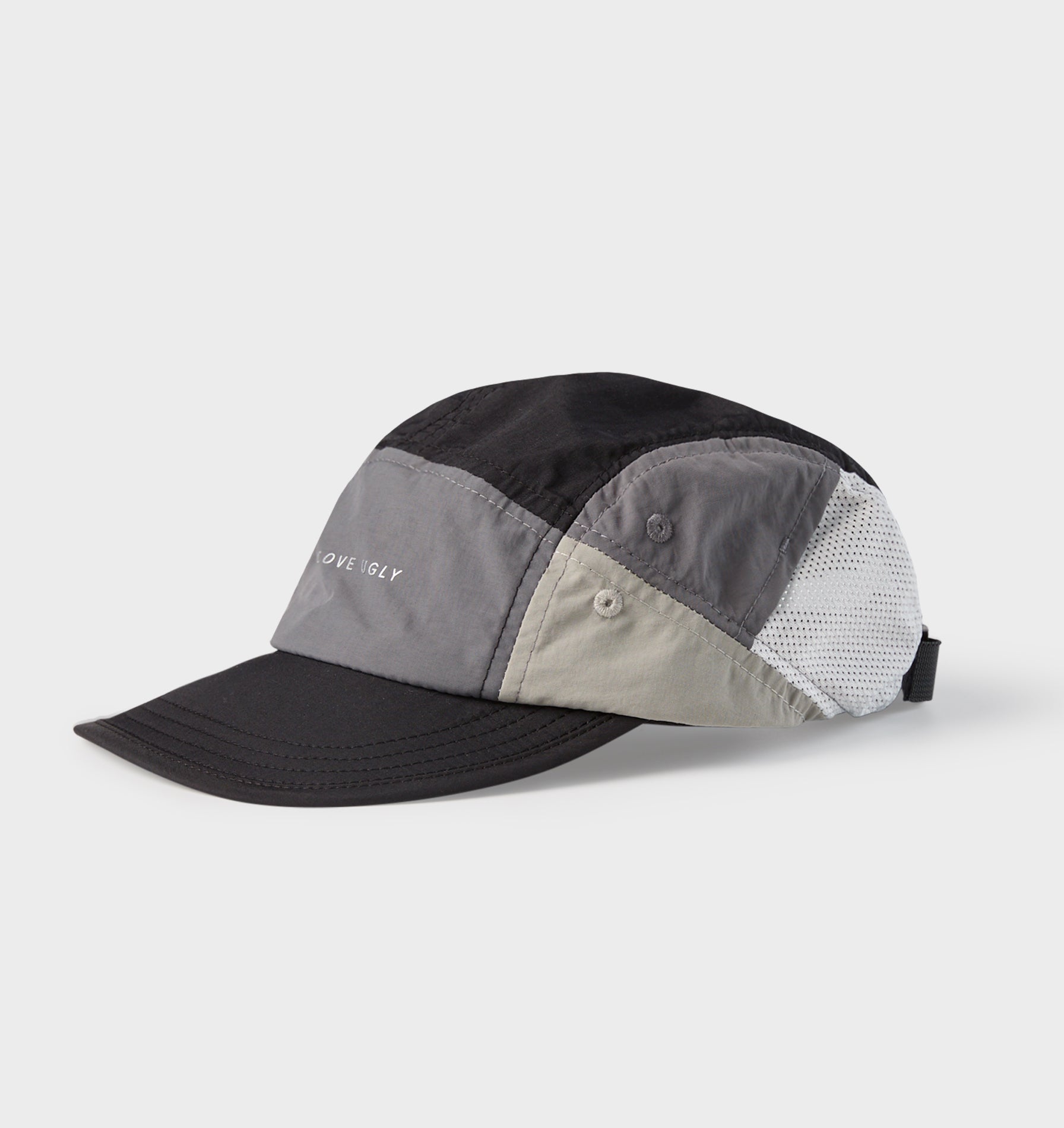 Active 5 Panel Cap - Grey/Black/White