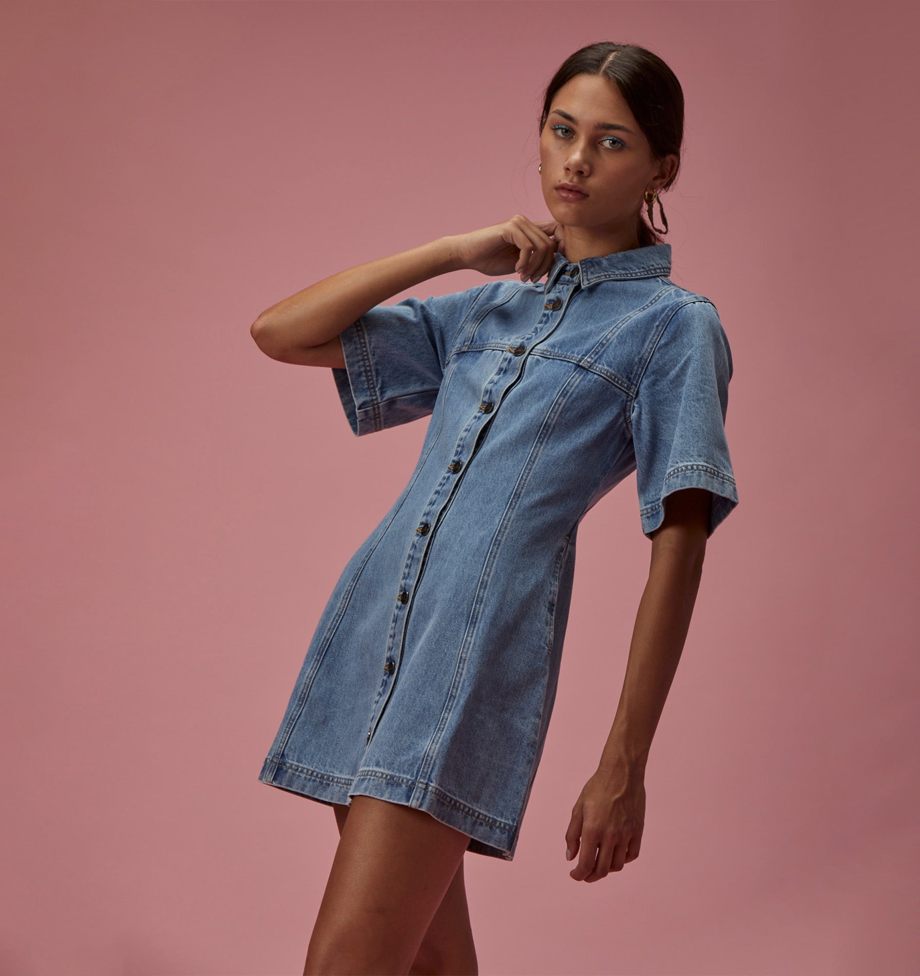 Lula Denim Dress - Washed Vintage Blue