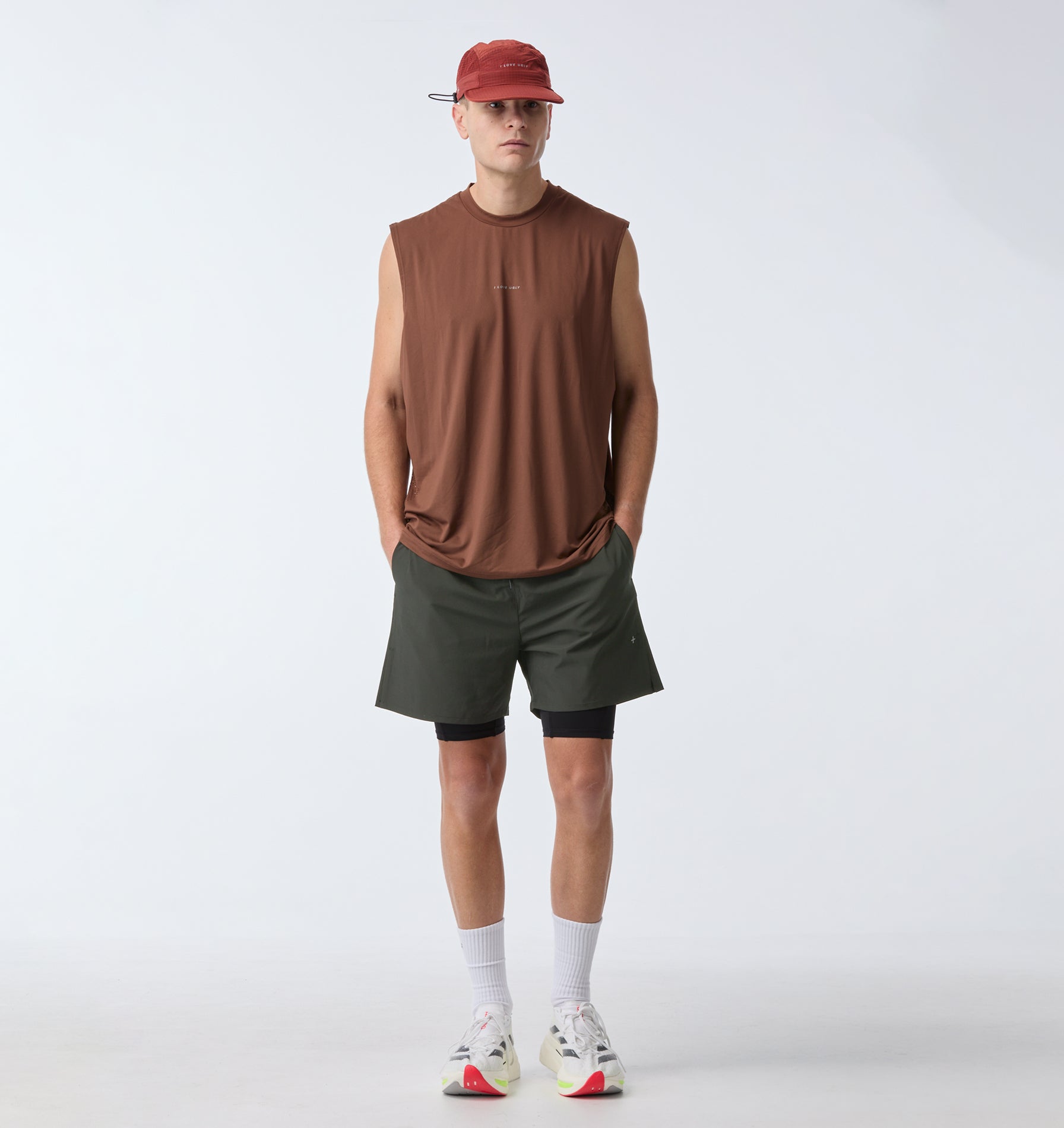 Active 5 Inch 2 In 1 Shorts - Charcoal