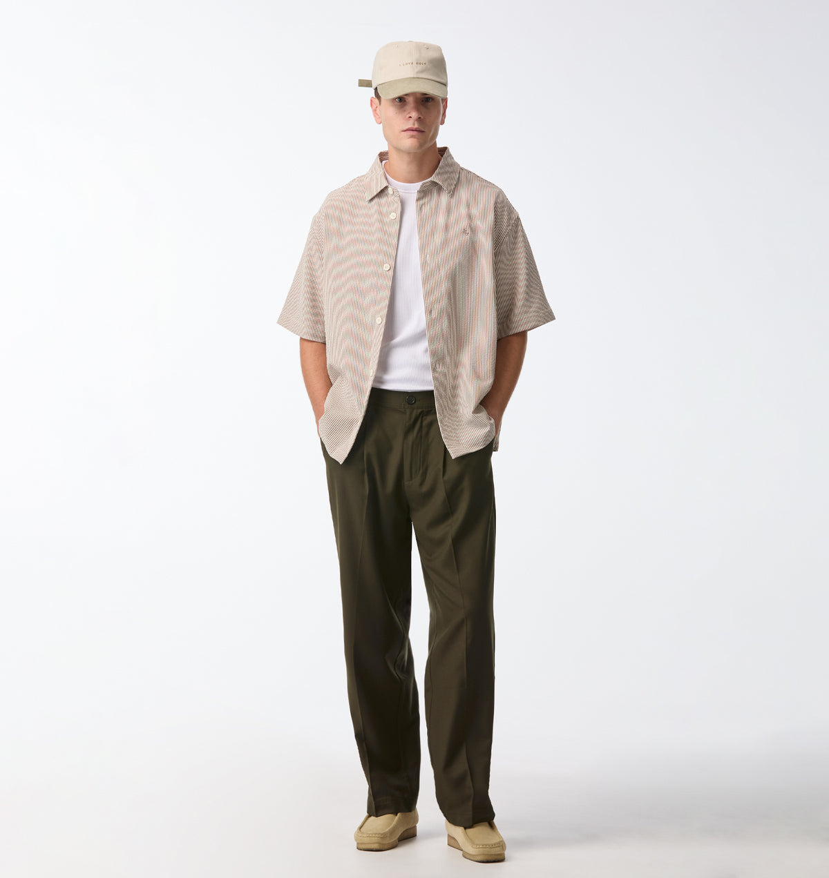 Dawson Boxy SS Shirt - Brown Stripe
