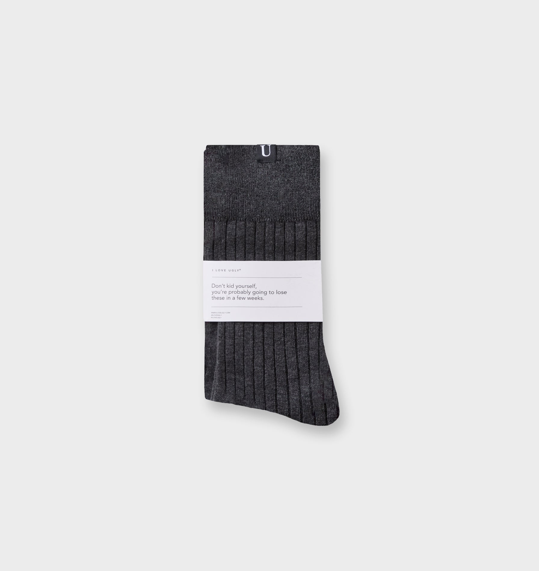 Ribbed Sock -  Charcoal Marle
