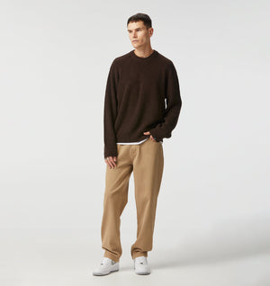 Cropped Knit Sweater - Espresso