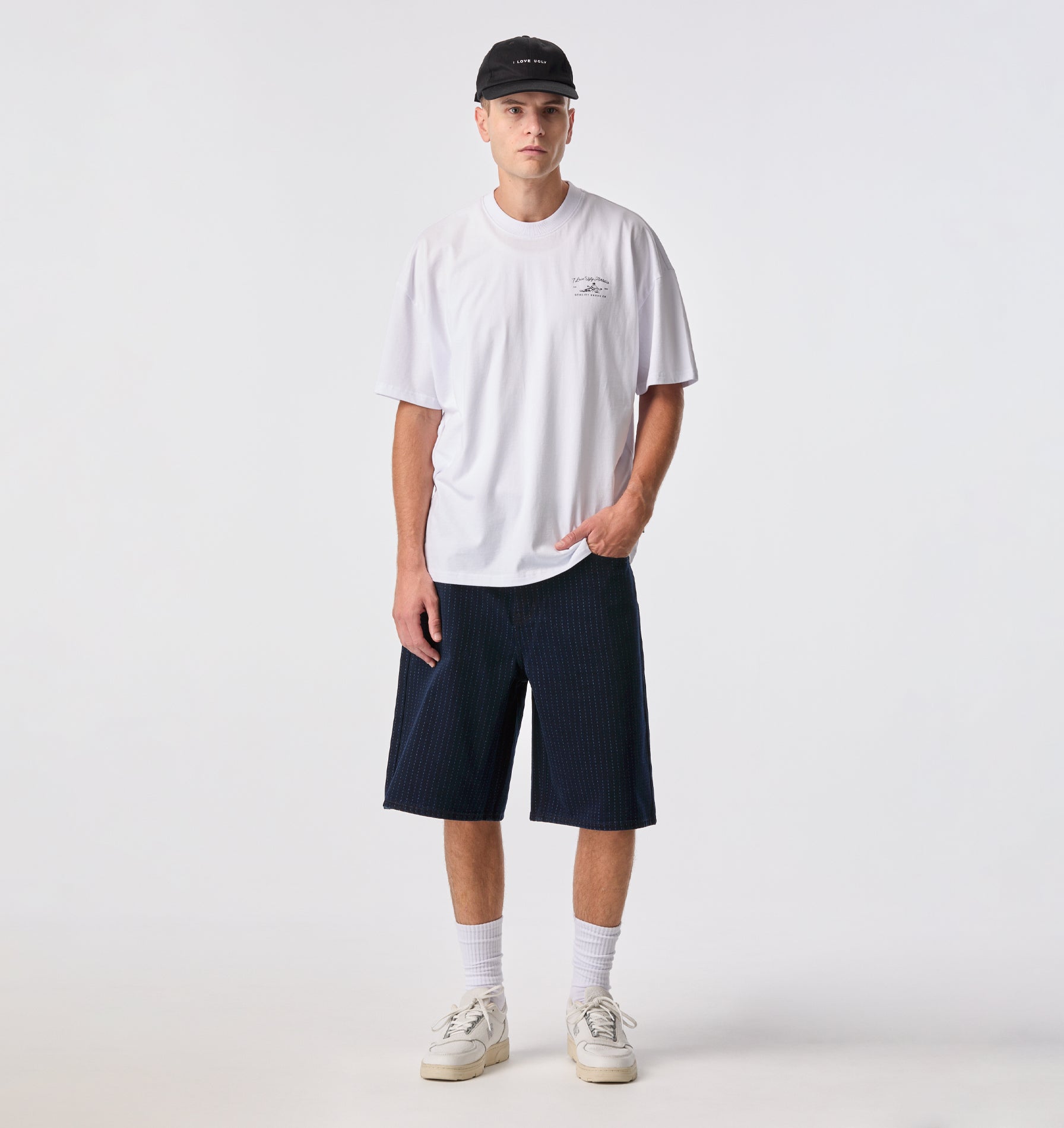 Wyatt Denim Short - Pinstripe
