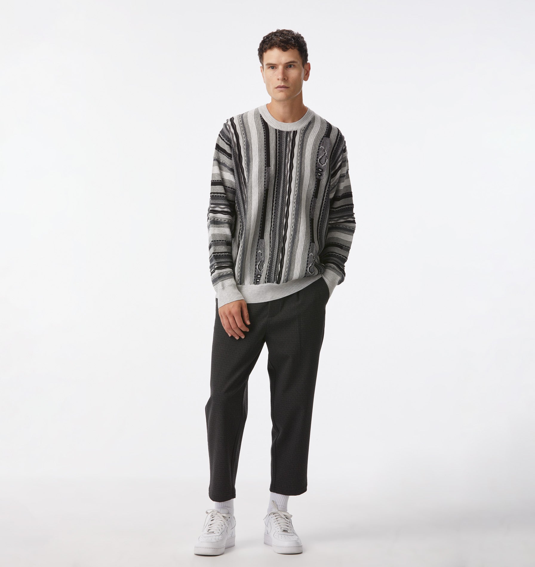 Multi Knit Sweater - Charcoal Grey