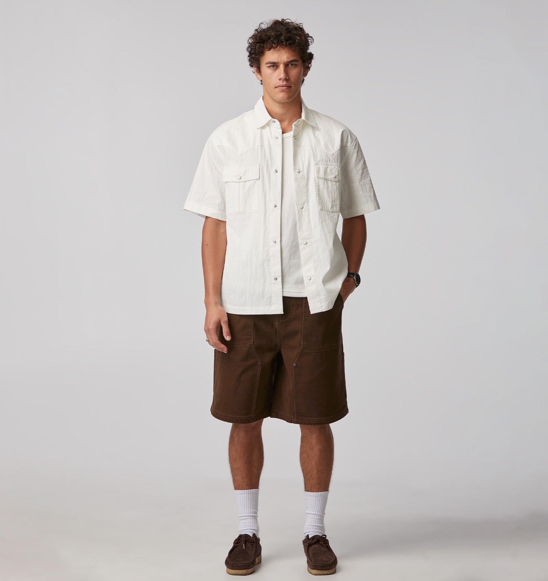 Double Knee Workers Short - Dark Brown