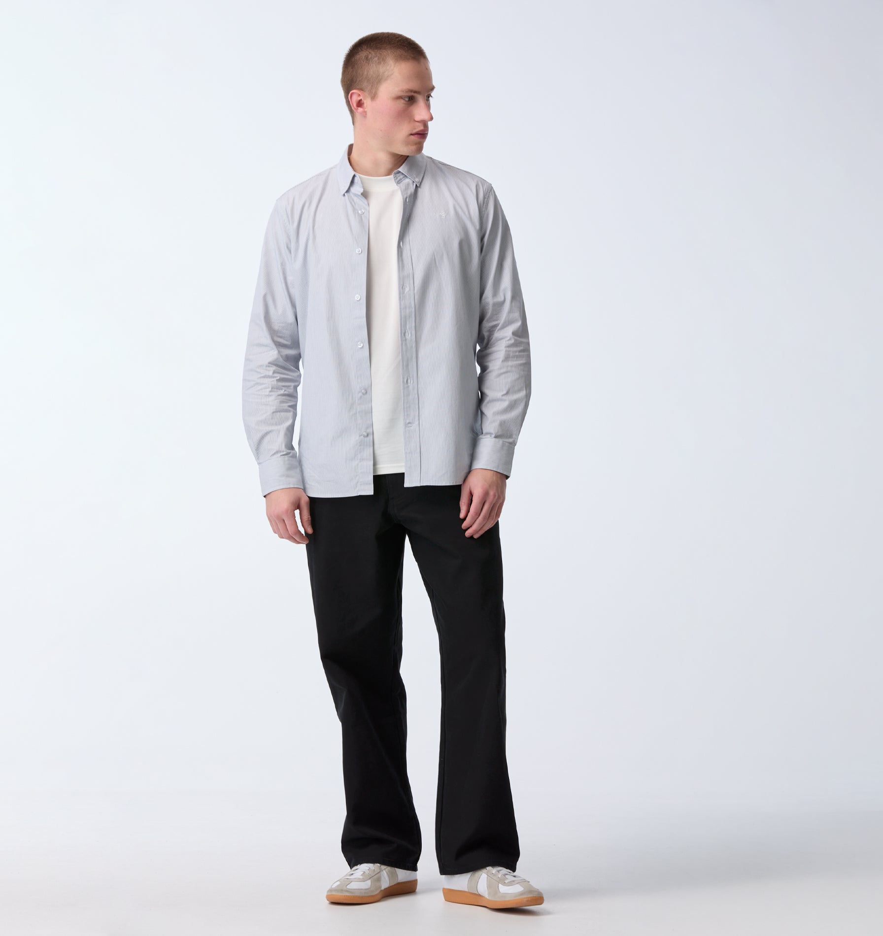 Ralph LS Shirt - White/Black Stripe