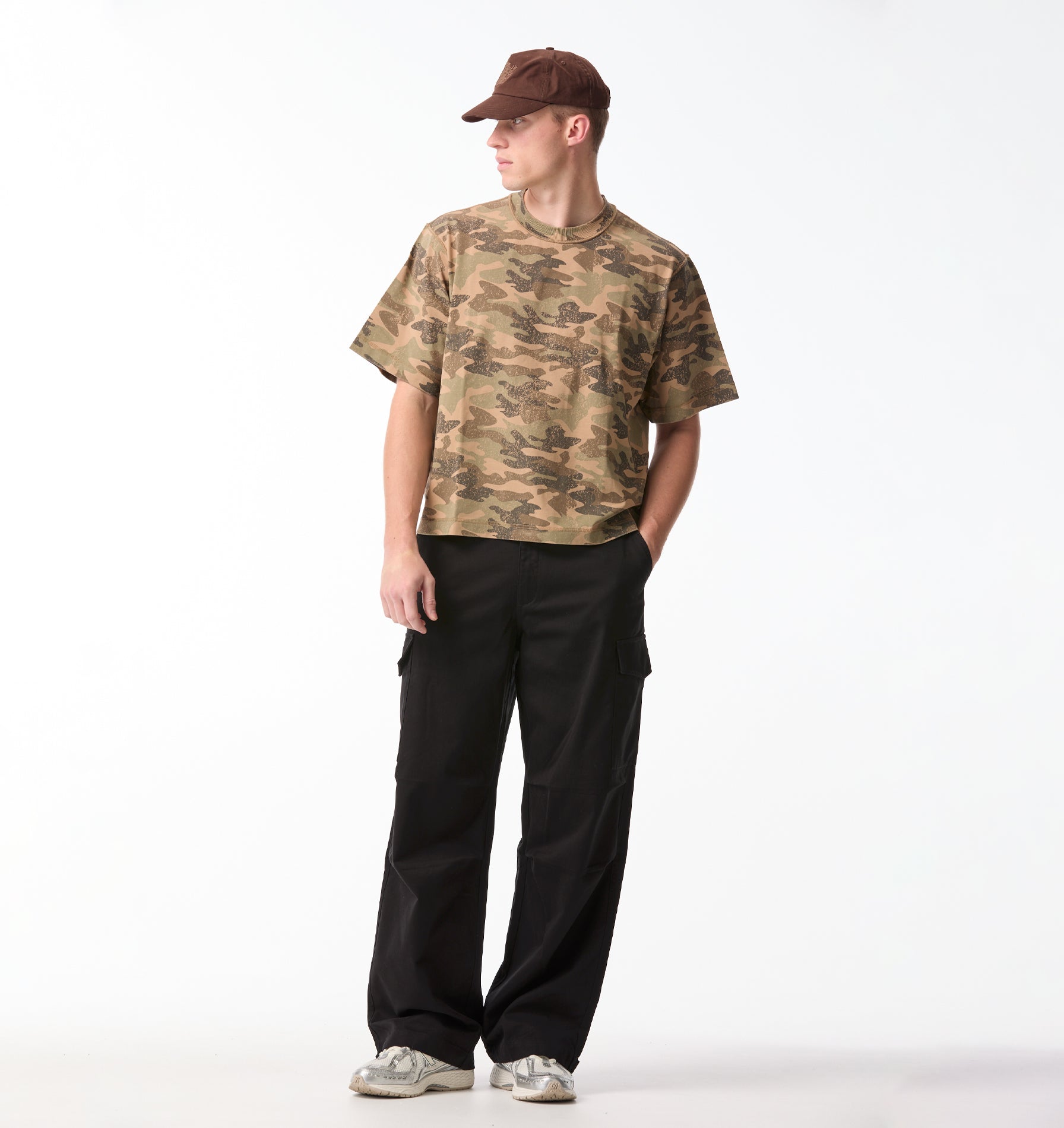 Crop Box Tee - Army Camo