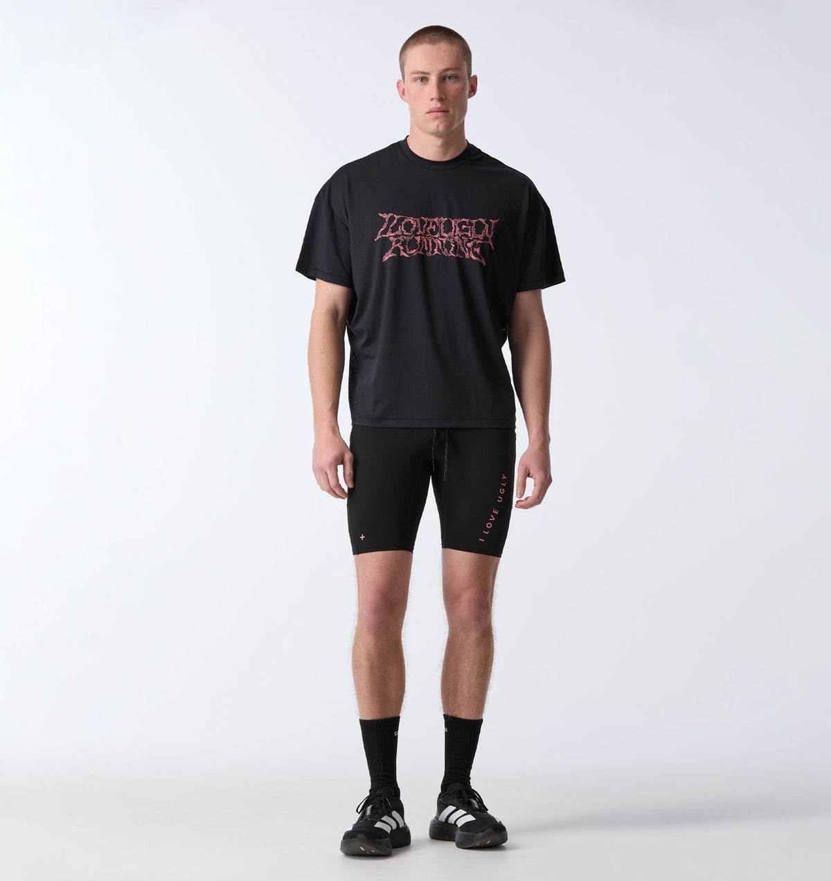 Liquified Active Crop Tee - Black/Ember Vortex