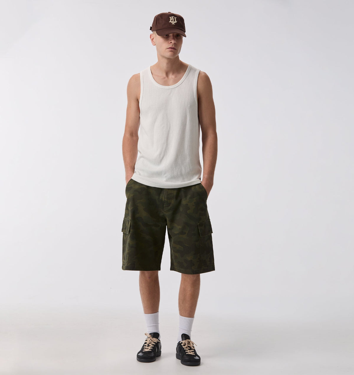 Canvas Cargo Short - Woodland Camo
