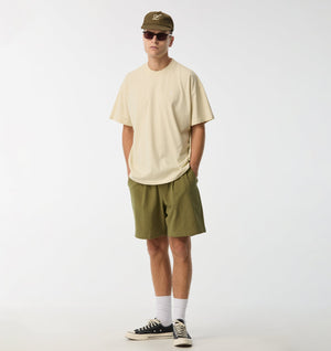 Linen Michael Pleat Short - Dusty Green