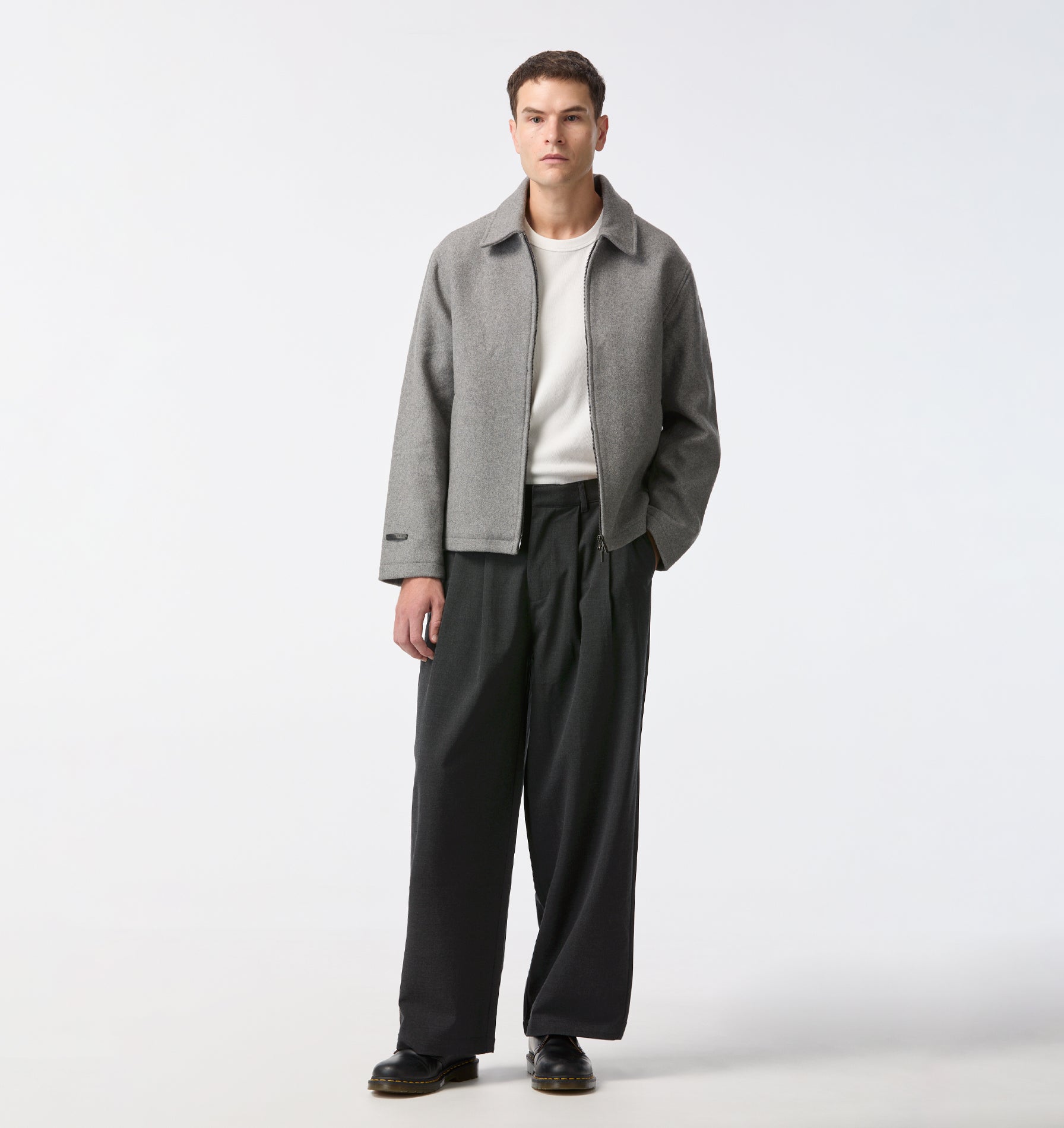 Albert Pleated Pant - Charcoal