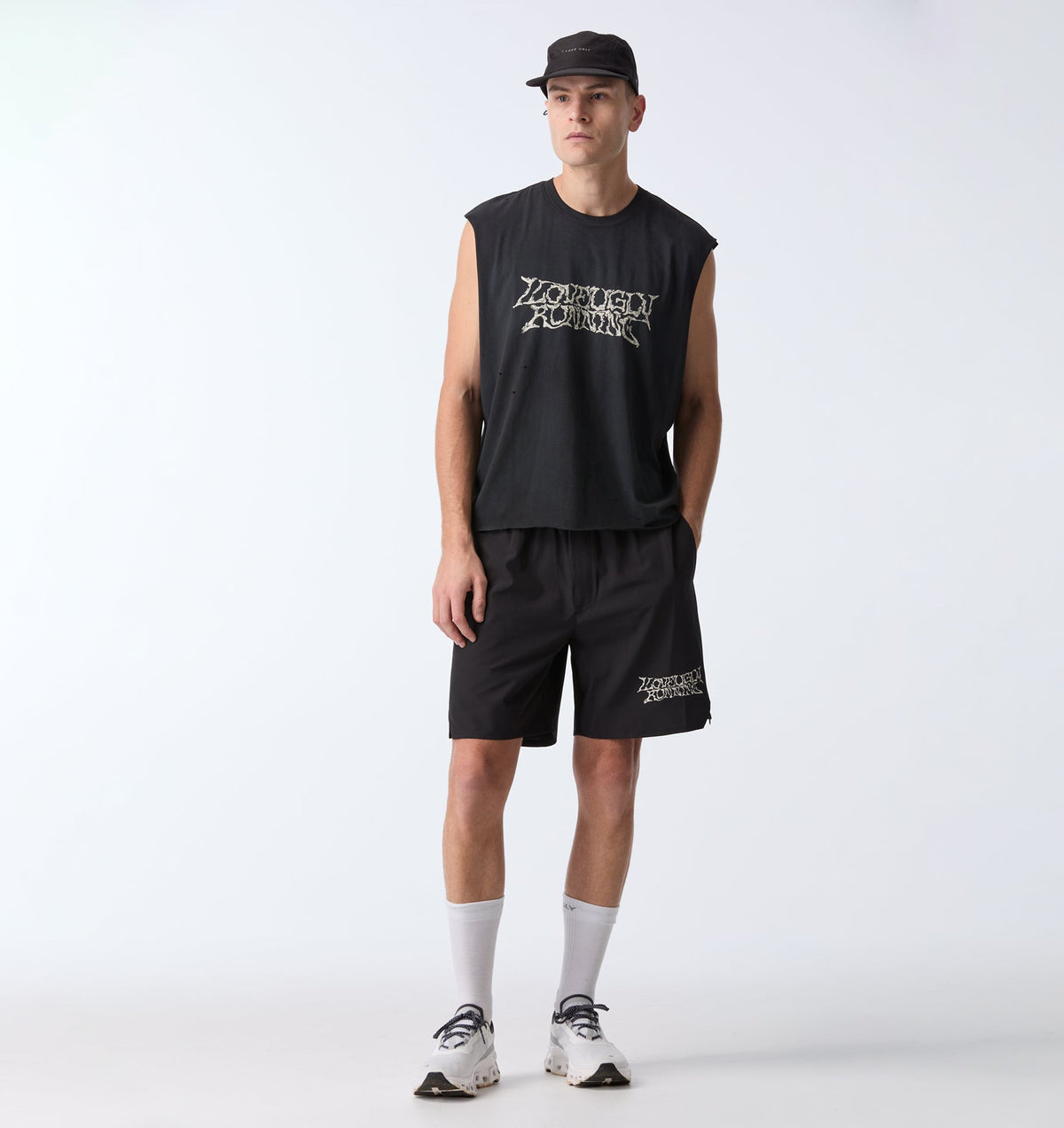 Liquified Cotton Active Crop Tank - Faded Black