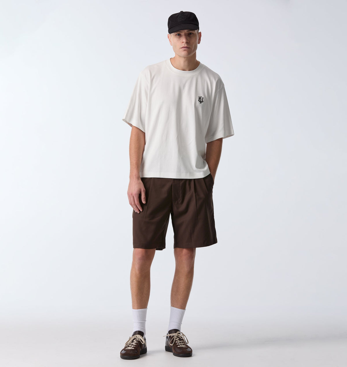 Monogram Interlock Crop Box Tee - White