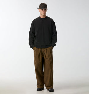 Wide Leg Pleat Pant - Khaki