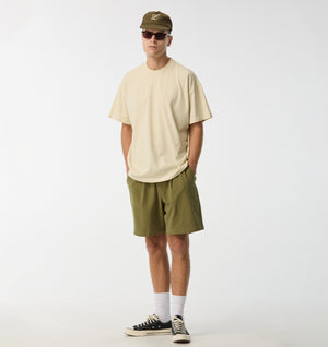 Linen Michael Pleat Short - Dusty Green