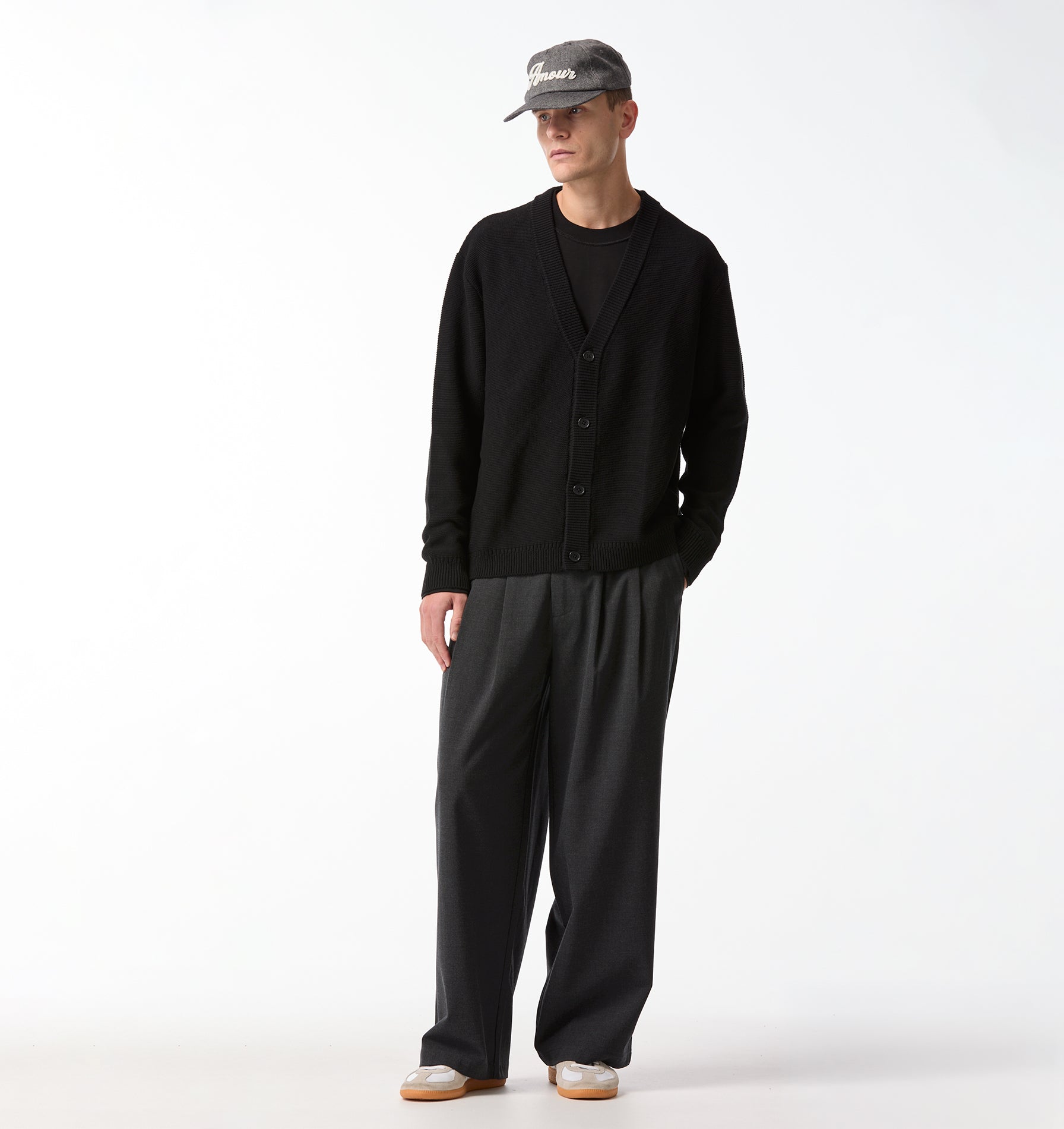 Nelson Cotton Cardigan - Black