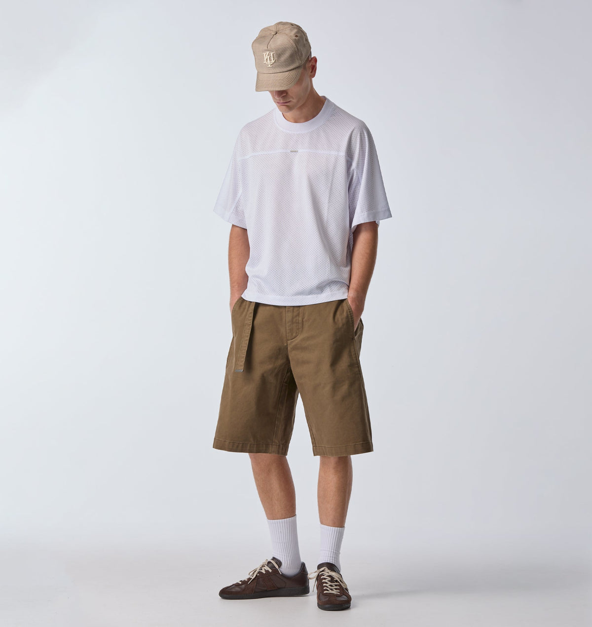 Belted Barrel Leg Short - Moss