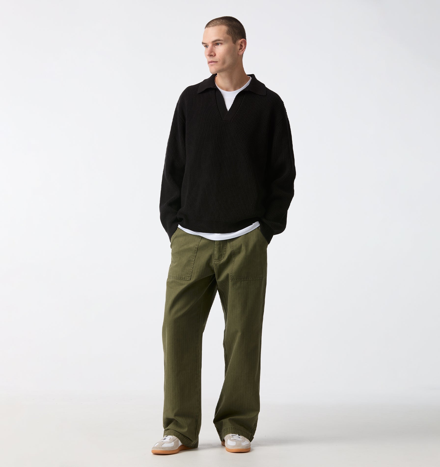 Knit LS Polo - Black