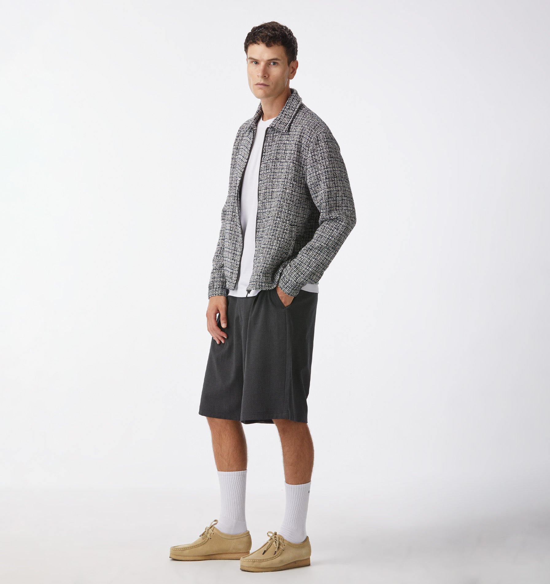 Boucle Poker Jacket - Blue/White