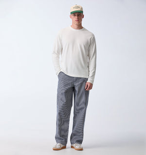 Edgar Wide Pant - Navy/ White Stripe