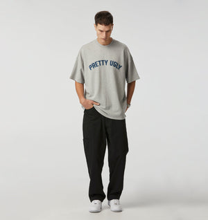 Applique Heavy Box Tee - Vintage Grey