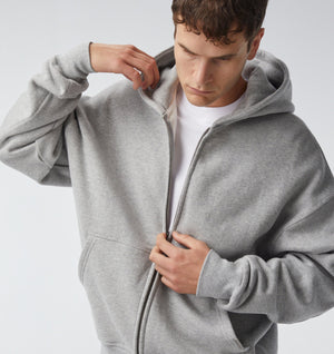 Zip Up Box Hood - Vintage Grey