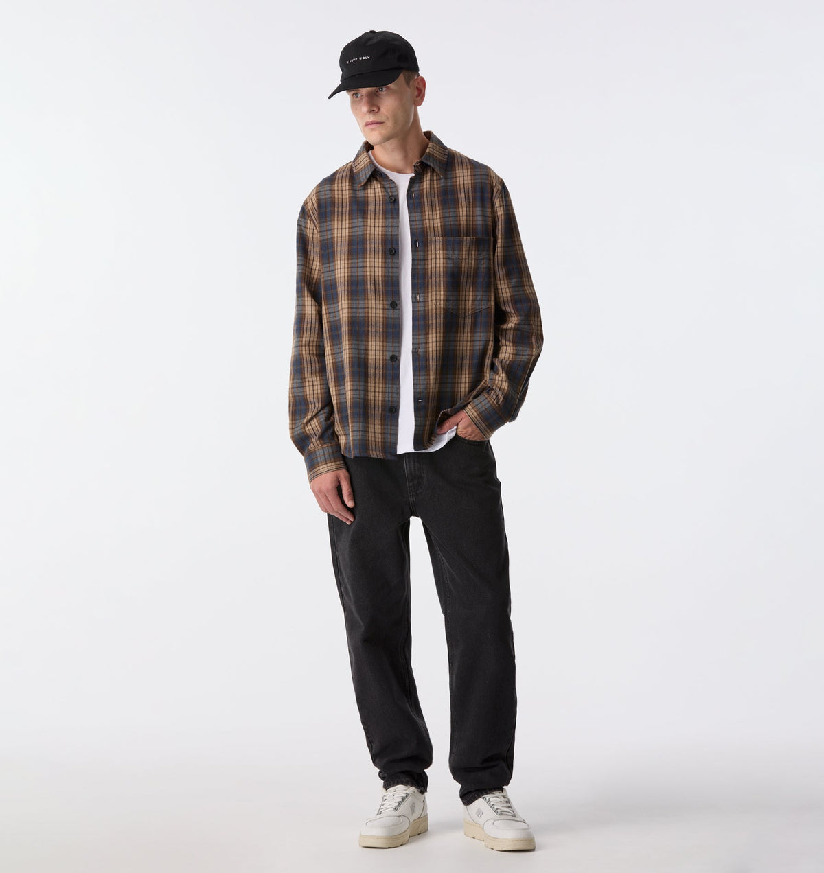 Flannel Shirt - Brown/Blue Check
