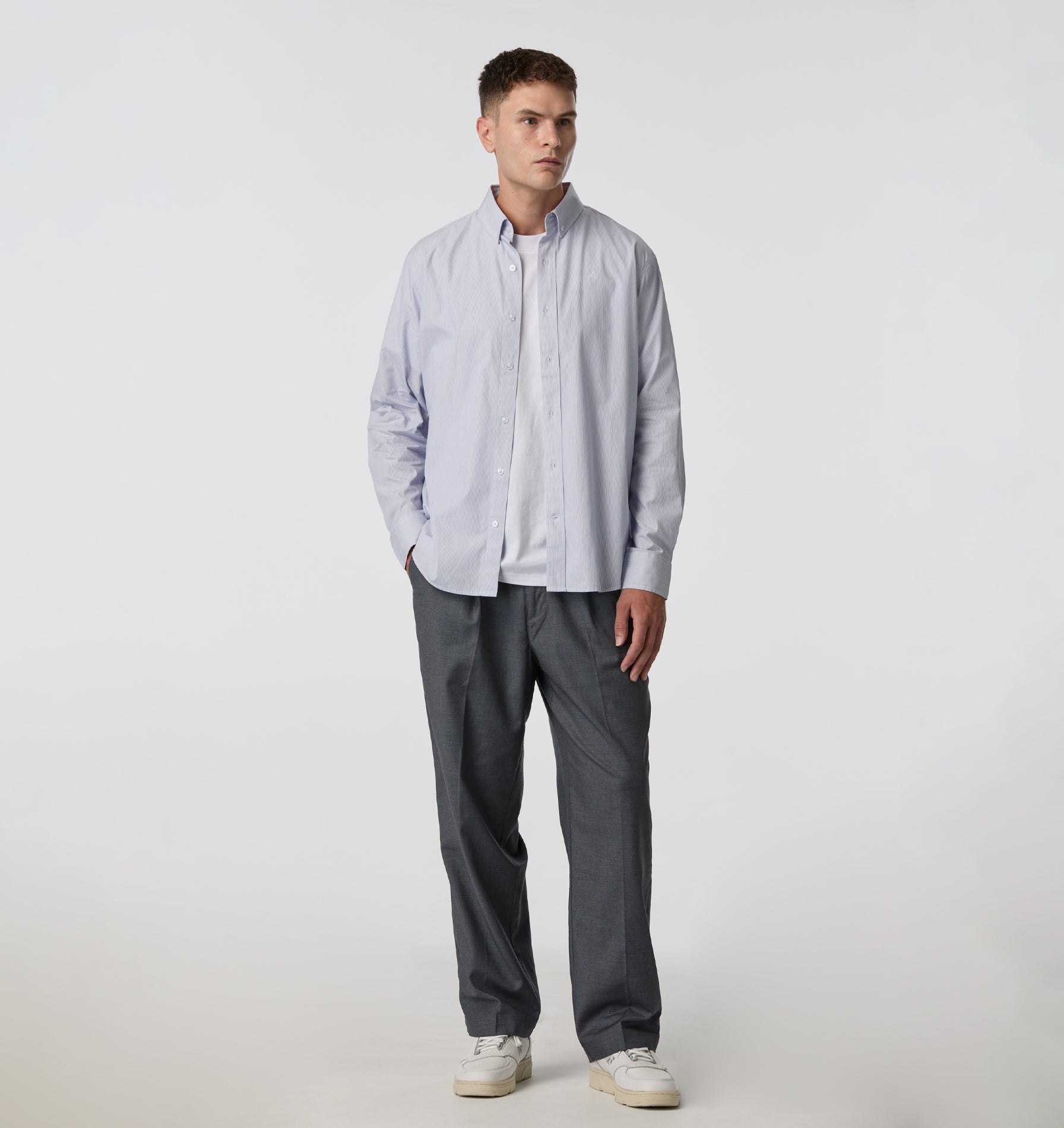 Ralph LS Shirt - Blue Micro Stripe